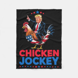 Grappige Chicken Jockey Trump Meme Fleece Deken