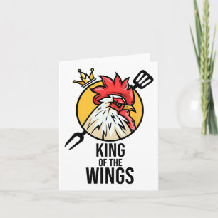 Grappige Chicken King Wings Fans BBQ Drumstick Gif Kaart