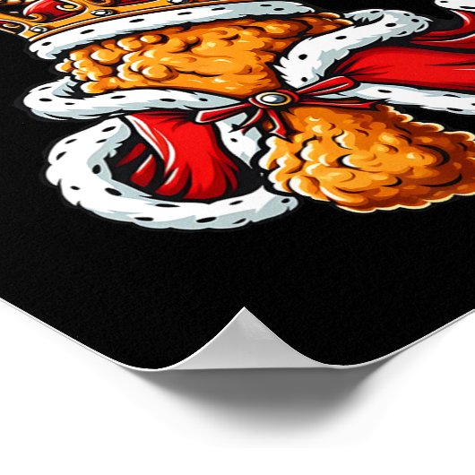 Grappige Chicken Wing King BBQ Chicken Wing Graphi Poster (Hoek)