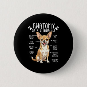 Grappige Chihuahua Anatomie Van Een Chihuahua Hond Ronde Button 5,7 Cm