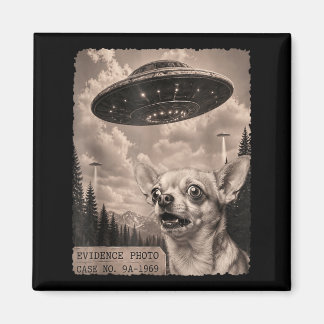 Grappige Chihuahua Grafische Alien Ufo Vintage Bew Magneet