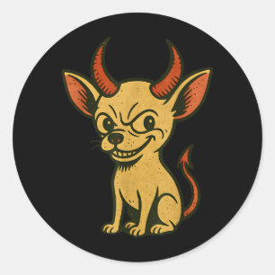 Grappige Chihuahua Halloween Hond Ronde Sticker