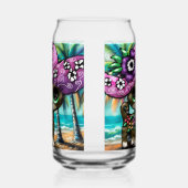 Grappige Chihuahua hond op vakantie Palmbomen Blikvorm Glas (Rechts)