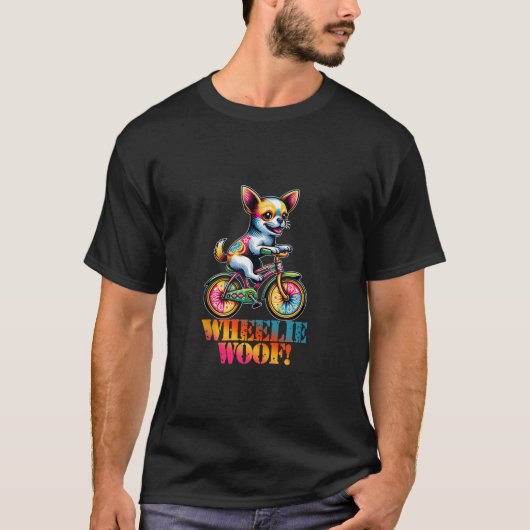 Grappige Chihuahua Hond Rijden Fiets Puppy Lover B T-shirt (Voorkant)