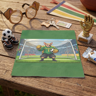 Grappige Chihuahua-hond voetbal doelman Servet