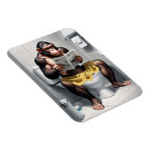 Grappige Chimp op een toilet Flexibele koelkast Magneet (Rechterzijde)