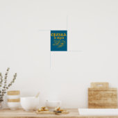 Grappige Chinga La Migra Retro Kat Poster (Keuken)