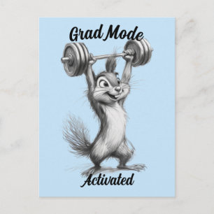 Grappige Chipmunk Afstudeerkaart - Gym Modus Afstu Briefkaart