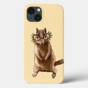 Grappige Chipmunk Eekhoorn Geek Dierenkunst iPhone 13 Hoesje