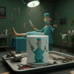 Grappige chirurg Cartoon hilarische medische Humor Koffiemok
