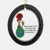 Grappige Chocolade Humor Kerstversiering Keramisch Ornament (Links)