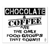 Grappige Chocolade & Koffie Hout Kunststempel, 4 x Rubberstempel (Afrduk)