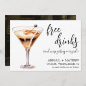 Grappige chocolade martini cocktail foto bruiloft save the date (Voorkant / Achterkant)