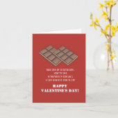 Grappige chocoladereep Valentijnsdag kaart (Gele Bloem)