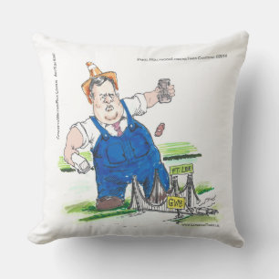 Grappige Chris Christie Op Katoenen Worp Kussen