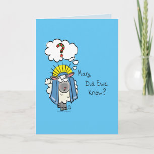 Grappige christelijke kerst Mooie schaap Cartoon Kaart