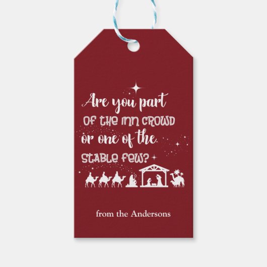 Grappige Christelijke Kerstmis Gepersonaliseerde G Cadeaulabel (Voorkant)