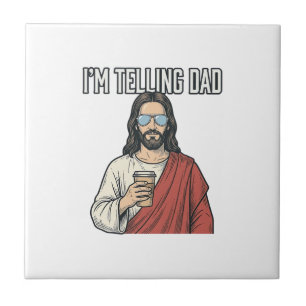 Grappige christelijke papa citaat vintage tegeltje