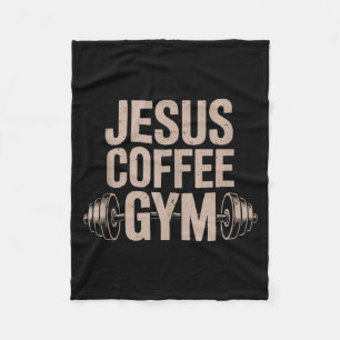Grappige christelijke workout Jezus koffie gym bar Fleece Deken