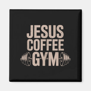 Grappige Christelijke Workout Jezus Koffie Gym Bar Magneet