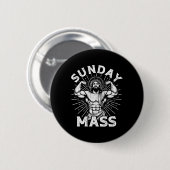 Grappige Christelijke Zondag M Bodybuilder Gym Jes Ronde Button 5,7 Cm (Voorkant /achterkant)