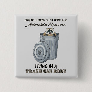 Grappige chronische ziekte Button, chronische ziek Vierkante Button 5,1 Cm