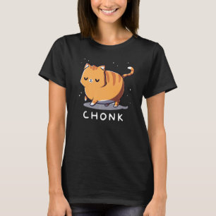 Grappige Chubby Happy Cat Kunstwerk T-shirt