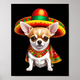 Grappige Cinco de Mayo Chihuahua Hondenliefhebbers Poster