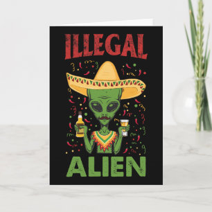 Grappige Cinco De Mayo Illegale Alien Drinkt Kaart