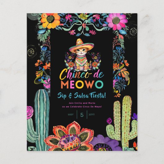 Grappige Cinco De Mayo Sip en Salsa Cat FIESTA (Voorkant)