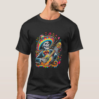Grappige Cinco de Mayo skelet schedel Fiesta Sombr T-shirt