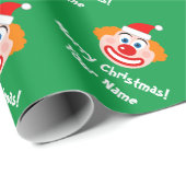Grappige circus clown met kerstmuts cadeaupapier (Rol Hoek)