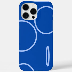 Grappige Cirkels en Loop op Blauwe iPhone / iPad c 16 Pro Max Hoesje