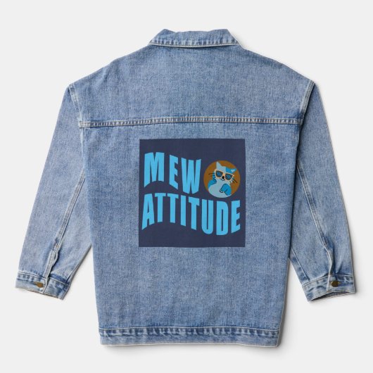 grappige citaat denim jacket (Achterkant)