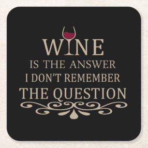 Grappige citaten beroemde wijndrinker slogan vierkante kartonnen onderzetter