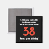 Grappige citaten voor 38e verjaardag Verjaardagsfe Magneet (Voorkant / Achterkant)