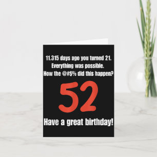 Grappige citaten voor 52e verjaardag Verjaardagsfe Kaart