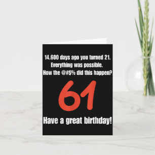 Grappige citaten voor 61e verjaardag Verjaardagsfe Kaart