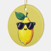 Grappige citroen zonnebril keramisch ornament (Links)
