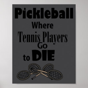 Grappige Ckleball Waar Tenisspelers Naartoe Gaan O Poster