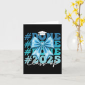 Grappige CL van 2025 Afstuderen gedaan Blue Bow Gr Kaart (Gele Bloem)