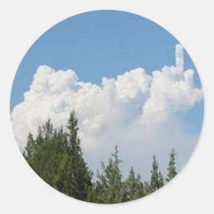 Grappige Cloud Ronde Sticker
