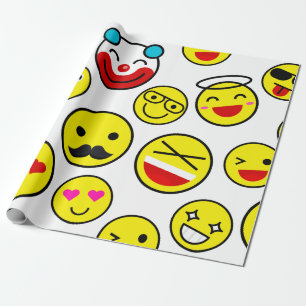 grappige clown emojis cadeaupapier