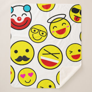 grappige clown emojis sherpa deken