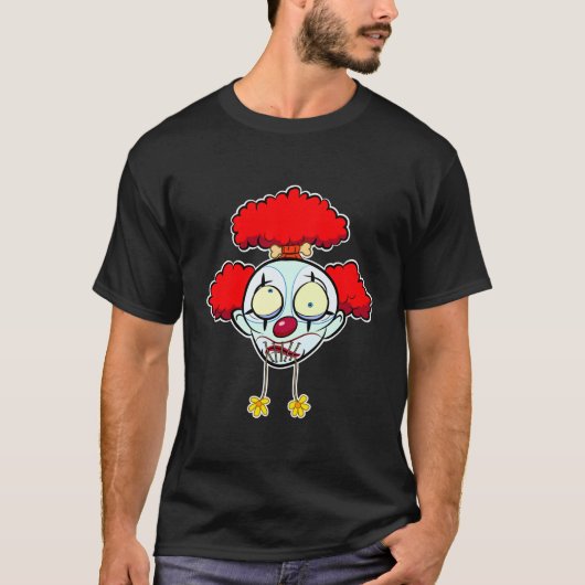 Grappige clown gekrompen hoofd t-shirt (Voorkant)