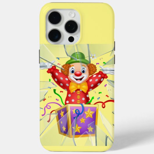 Grappige clown onder het gebroken glas Case-Mate iPhone case (Achterkant)