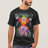 Grappige clown onder het gebroken glas t-shirt (Voorkant)