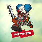 Grappige clown Voeg Jouw tekst Halloween Horror Ca Raamsticker (Vel 3)