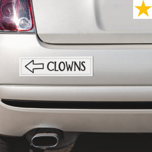 Grappige Clowns Links Van Me Pijl Bumpersticker