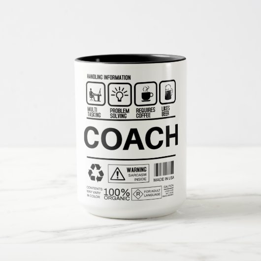 Grappige Coach Handling Informatie Mok (Midden)